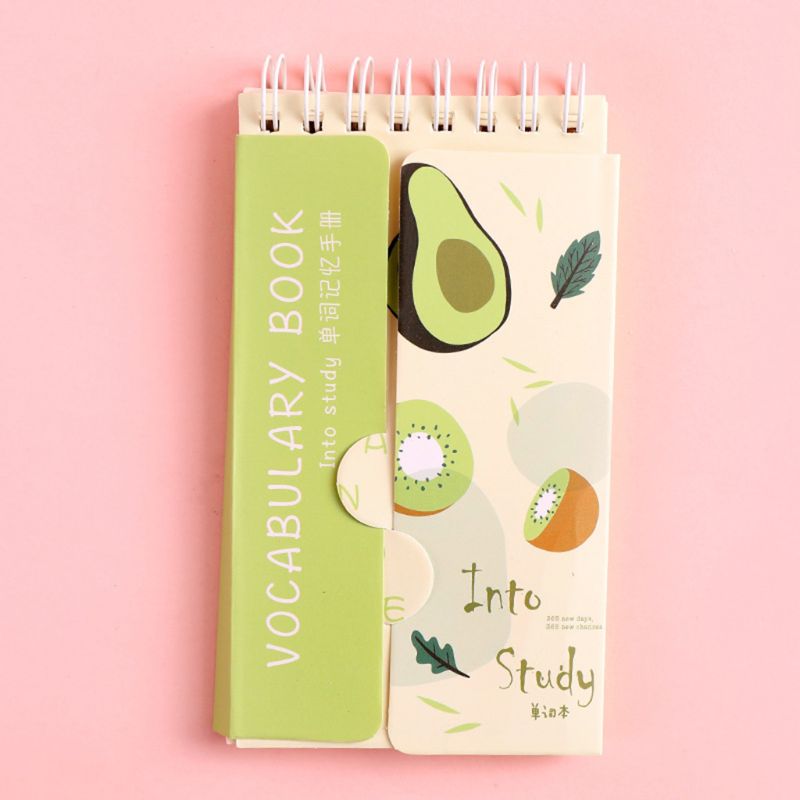 Kawaii Fruit Notebook Foreign Language Vocabulary English Words Reciting Planner Notepad School Writing Stationery