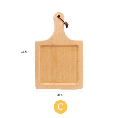 Wooden Pizza board with Hand Pizza Baking Tray Pizza Stone Cutting Board Platter Pizza Cake tray: C