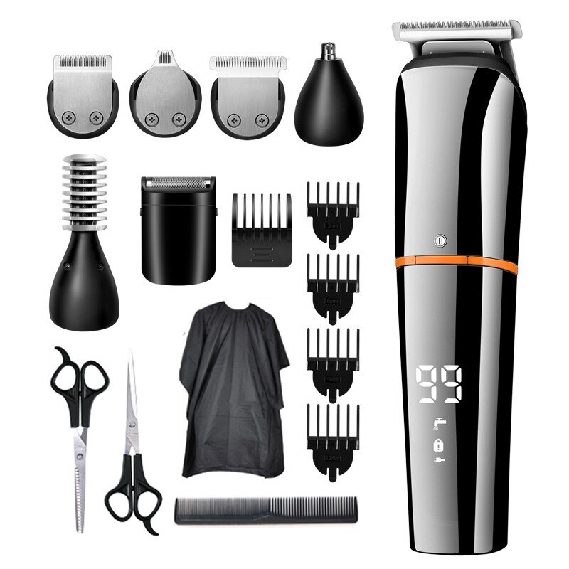 KEMEI – tondeuse professionnelle tout-en-un pour hommes, rasoir électrique pour le visage, le corps et la barbe: KM-5898 set