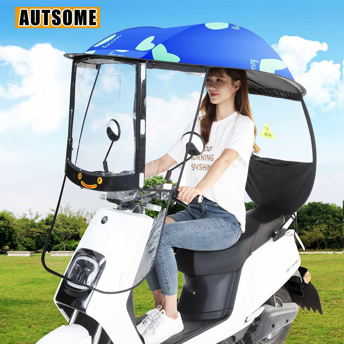 Auvent de moto électrique, tente de voiture, Protection solaire, Poncho de vélo, couverture contre le vent