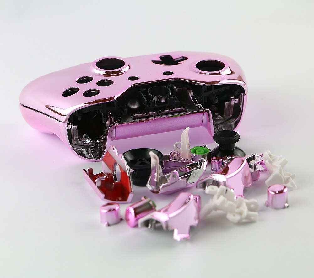 1set di Ricambio Chrome Completa Borsette E Bottoni Mod Kit per Xbox Un Controller Custom Alloggiamento Della Copertura Per Xbox One: D full set pink