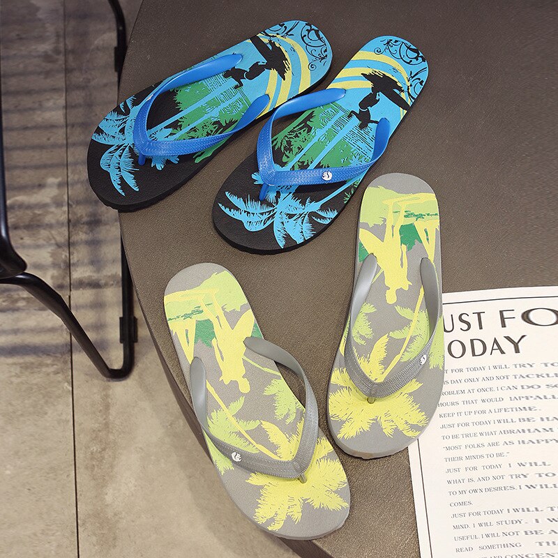 Chanclas de verano a la antideslizantes para Hombre, zapatillas negras de cocotero, zapatos de playa informales transpirables para exteriores, Sandalias para Hombre