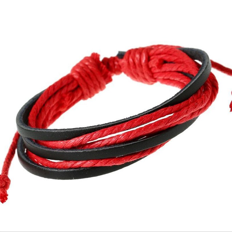 Boheme håndvævet læder armbånd retro mænd og kvinder vilde flerlags armbånd punk stil personlighed armbånd navn armbånd: B1120-4