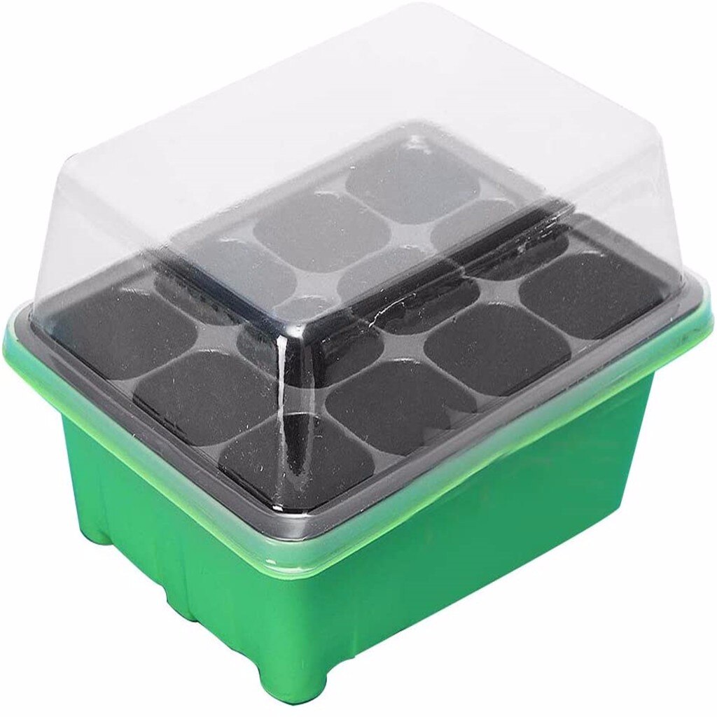 12 Cell Plug Propagation Box Kit Dome + Tray + Inserts with Holes Propagation Tray Plant Seed Cloning Insert Clone Grow Box