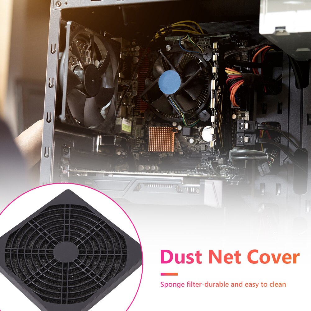 5Pcs 60/80/90/120Mm Pc Fan Stoffilter Stofdicht Case Protector Cover Computer Mesh verwijderbare Plaat Computer Case Accessoires