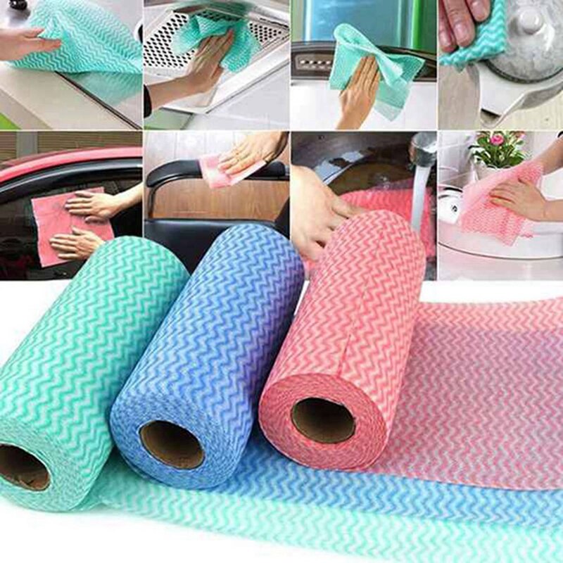5 Rolls 30X300cm Drawer Pads Refrigerator Pad Wardrobe Mat & 4 Roll of 200 Disposable Cleaning Cloth