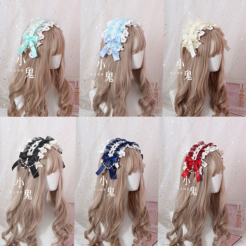 Japanse Zachte Meisje Haarband Kant Haarspeld Lolita Zoete Kc Strik Hoofdband Haarband
