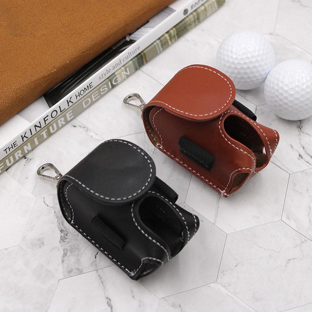 Mini Pocket Leather Golf Ball Storage Pouch Portable Bag Container Holder Waist Waist Golf Mini Storage Golf Bag Ball E3G3