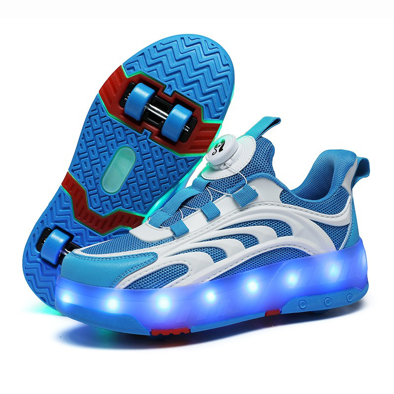 Latest 4 Wheel Roller Skates Sports Parkour Teens Roller Skates Walk Kids Deformation Roller Skates Shoes Children Unisex: Dark Grey / 18