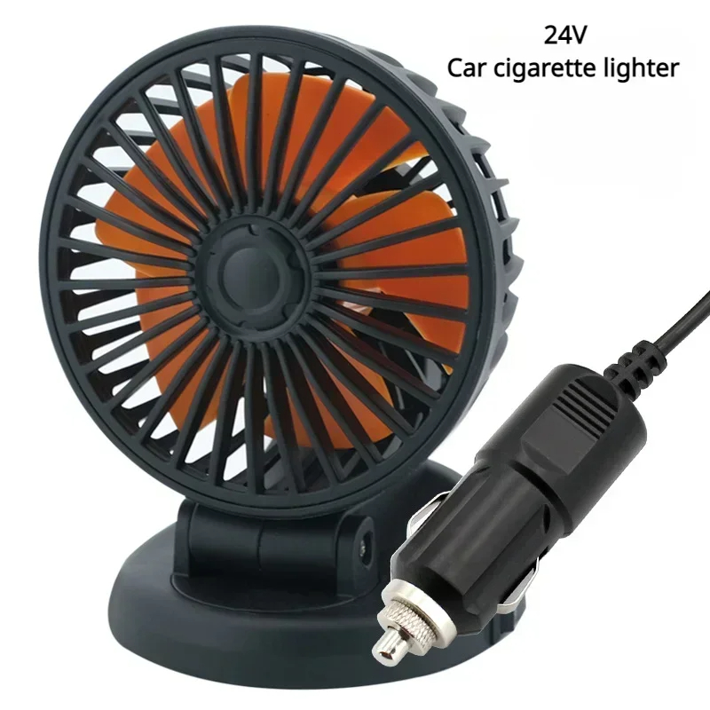 Bilvifte kjøling bil elektrisk vifte 360 ° justerbar 3 hoder usb /12v/24v vifte 2 hastighet stille kjøler for dashbord bobil lastebil suv: Påfuglblå