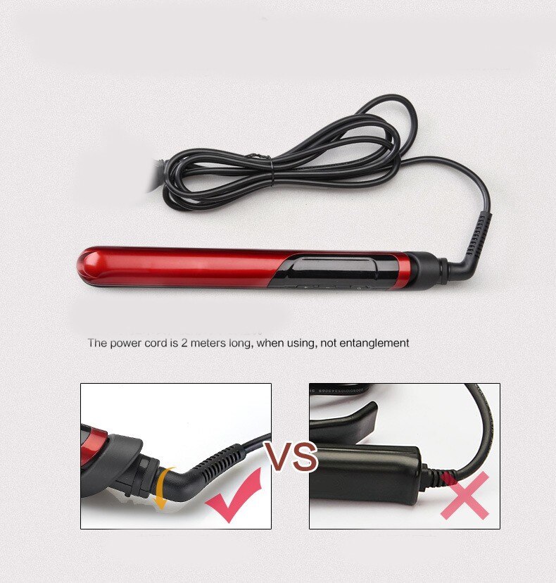 LCD Display 2-in-1 ceramic coating Hair straightener comb hair Curler beauty care Iron healthy beauty curling irons flat iron