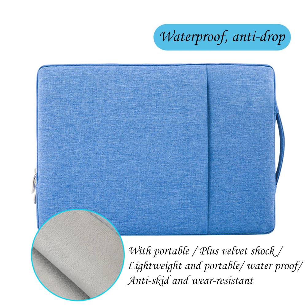 Funda para portátil HP 13,3 "13,5" 14 "15,6" 16 "con maletín de bolsillo con asa Funda impermeable para HP 11,6 "12,5" Funda: 14 pulgadas / Azul cielo
