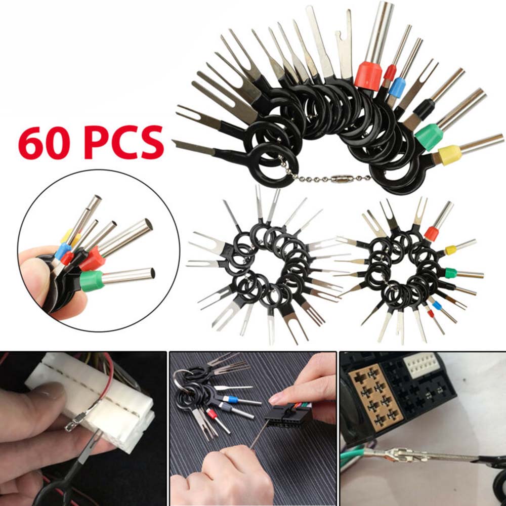 60pcs Car Terminal Removal Tool Wire Plug Connector Extractor Puller Release Pin Extractor Kit For Car Plug Repair Tools Shippin