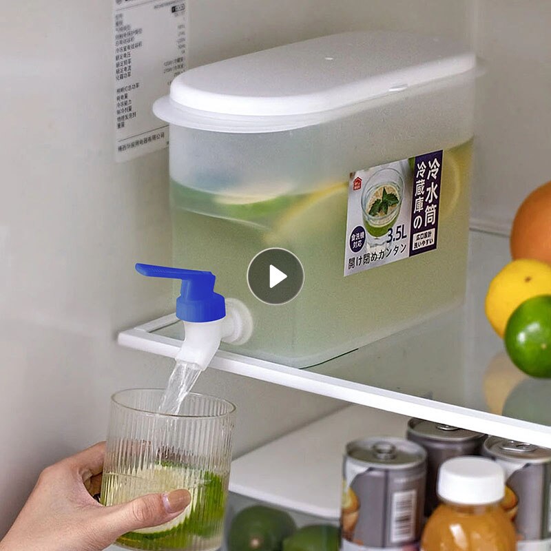 Cold Water Jug With Tap Water Beverage Dispenser Fruit Teapot Tank Refrigerator Plastic Kettle Pot Cold Water Jug For Lemonade
