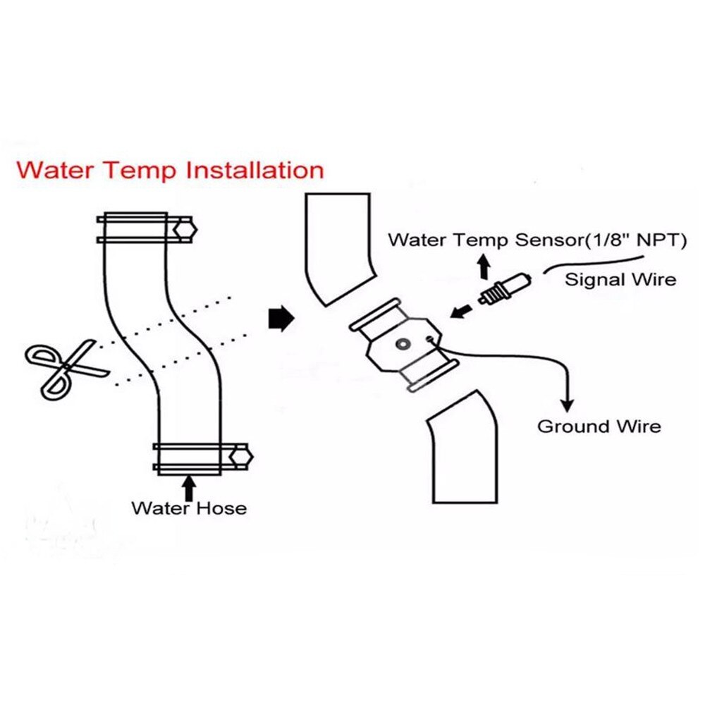 38mm Water Temperature Adapter Accessories Adapter Blue Ensor Gauge Hose