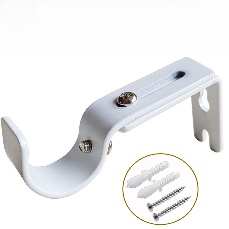 2/3pcs Adjustable Curtain Rod Brackets Extendable Window Drapery Rod Hanger Holders Hooks for Bedroom Dormitory: S / WHITE