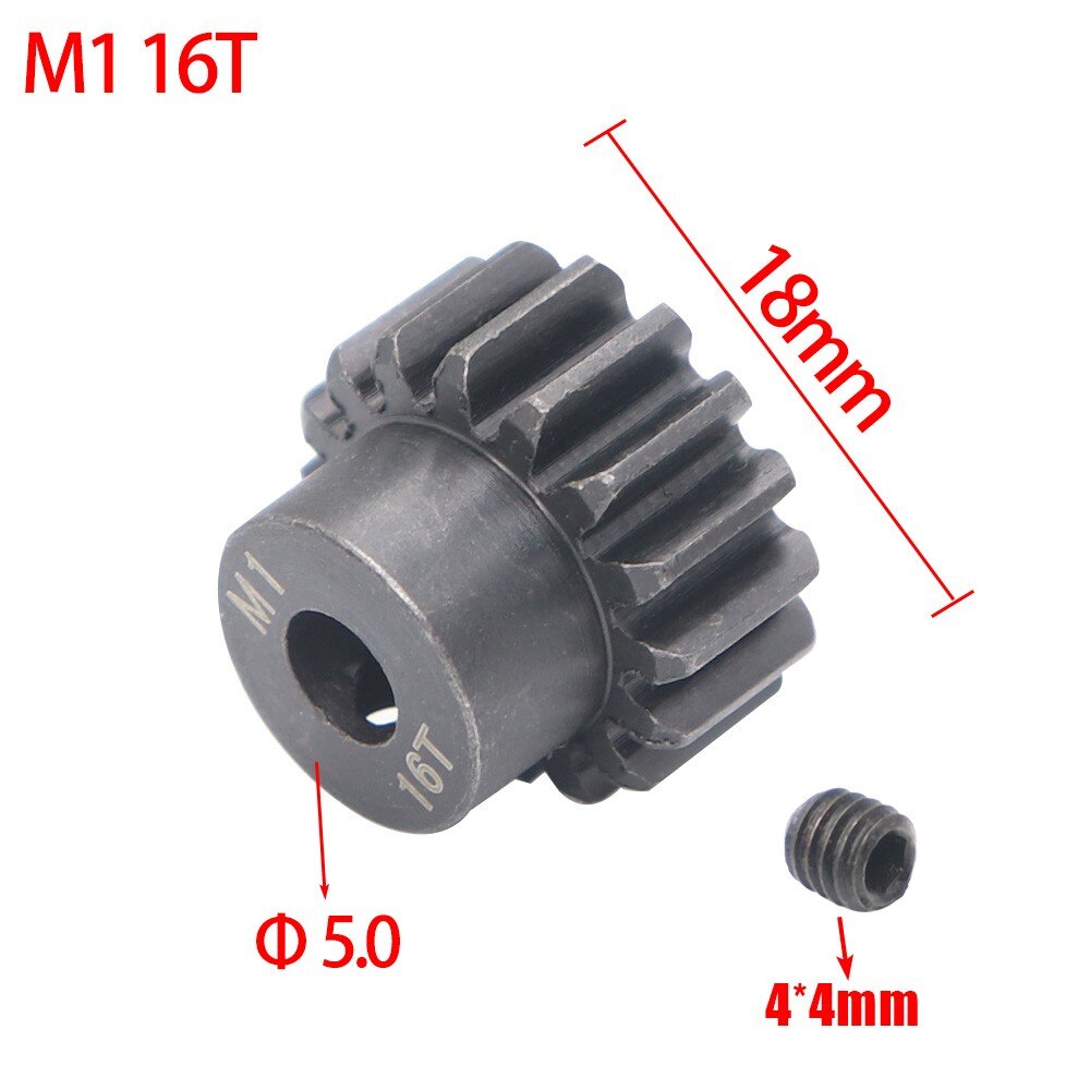 Ajrc M1 5Mm 15T 16T 17T 18T 20T 21T Zwart Stalen Metalen Pinion motor Gear Voor 1/8 Rc Model Auto Motor