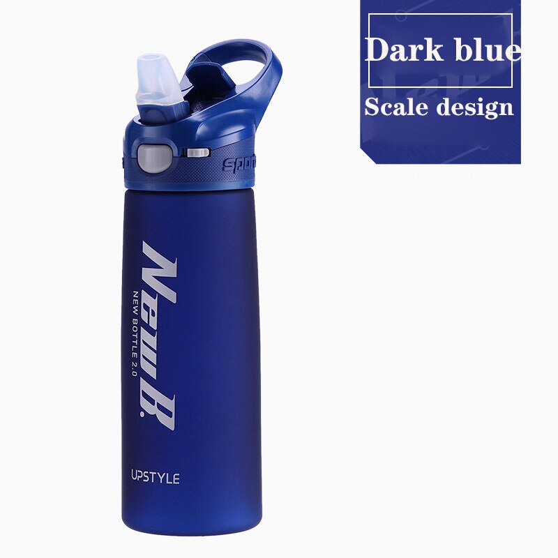 Tritan plastic water bottle for drinking sports Waterbottle with straw portable Drinkware bottle 750ml 600ml Leakproof BPA free: 600ml / blue Water bottle