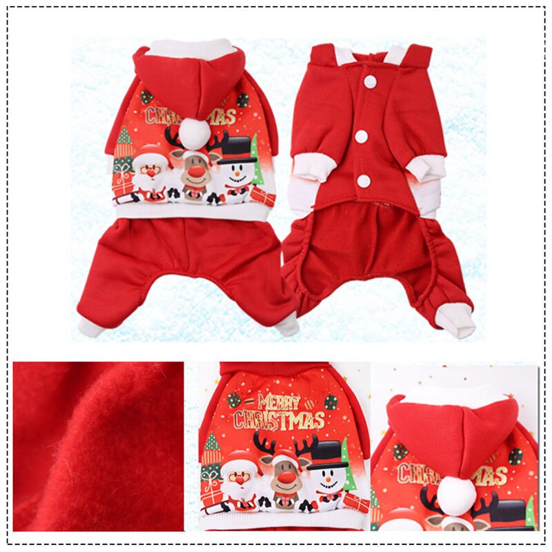 Jul hundkläder vint kappa kläder tomte dräkt husdjur hund julkläder söt valp outfit för hund xs-xxl  u3