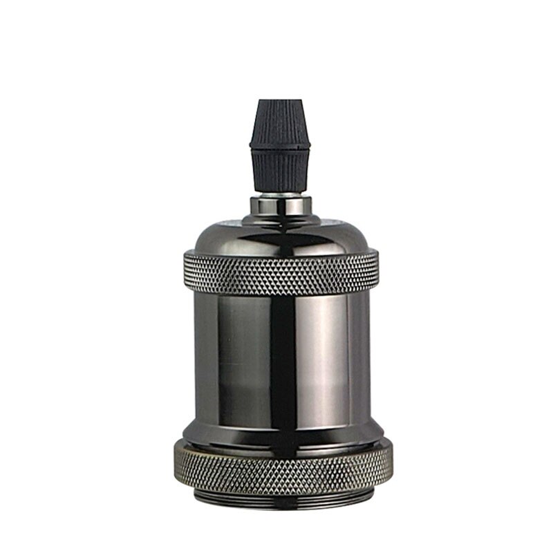 5 Pieces Vintage Edison Lamp Base Pendant light E27 Bulb base Aluminum Light Socket Industrial Retro Fitting lamp holder Fixture: Peal Black