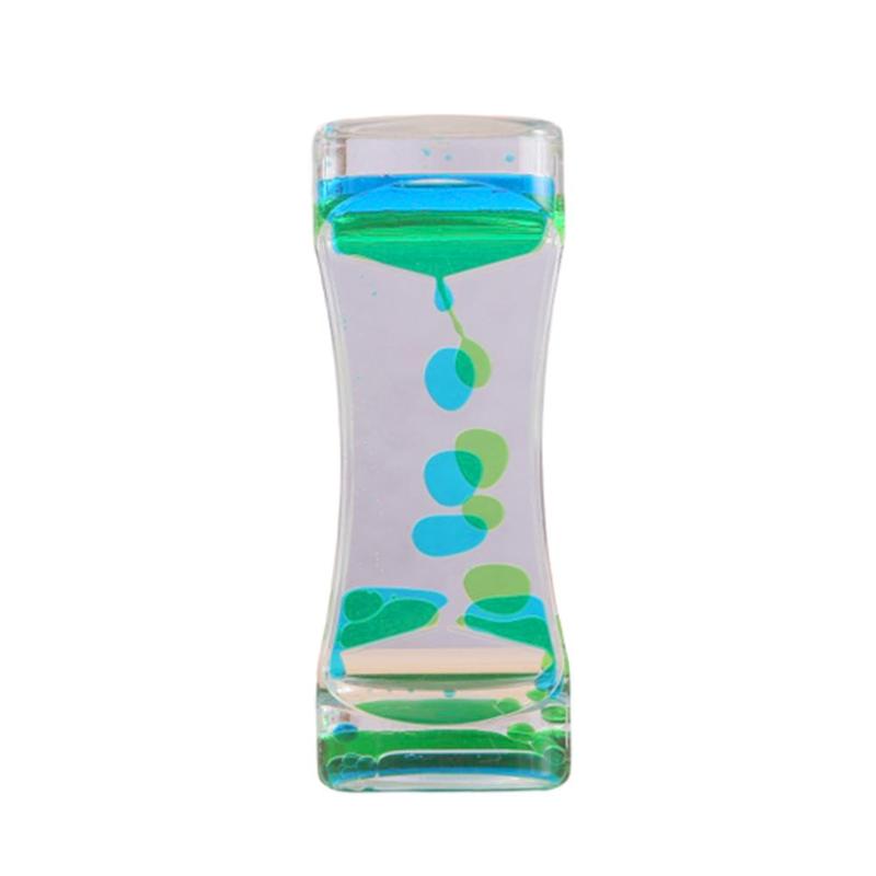 Reloj de arena G2U2 para personas con autismo, juguete sensorial visual, líquido temporizador de vidrio especial flotante, necesita movimiento Visual y aceite