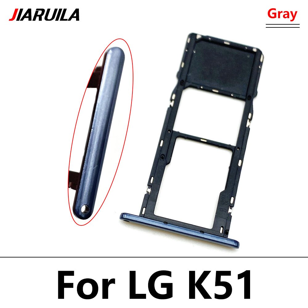 Nuovo originale per LG K22 K42 K52 K62 K41S K51 K61 SIM Card chip slot cassetto SD Card Tray Holder Adapter parti di ricambio + Pin: K51 Gray