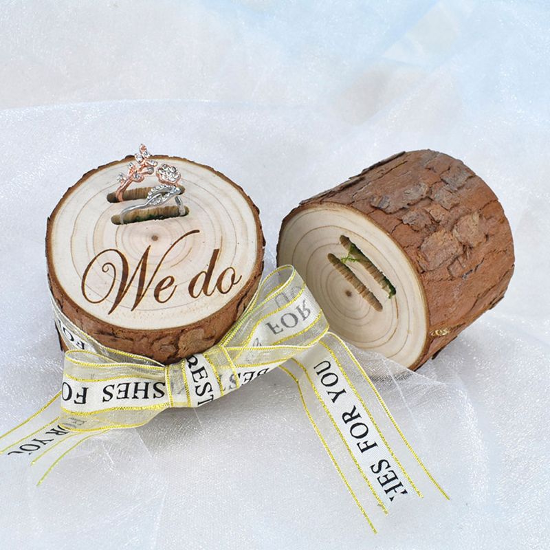 5-7 Cm Diy Natuurlijke Houten Unfinished Blank Vintage Shabby Wedding Ring Box Natuurlijke Hout Sieraden Dispaly Rustieke Ring lade
