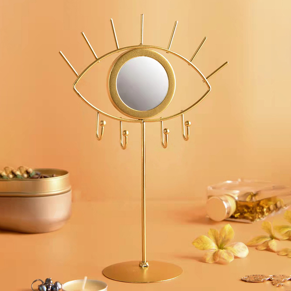 Guld øje bord spejl makeup spejle boho boligindretning stue dekoration soveværelse kosmetik dressing bordplade spejl onde øje
