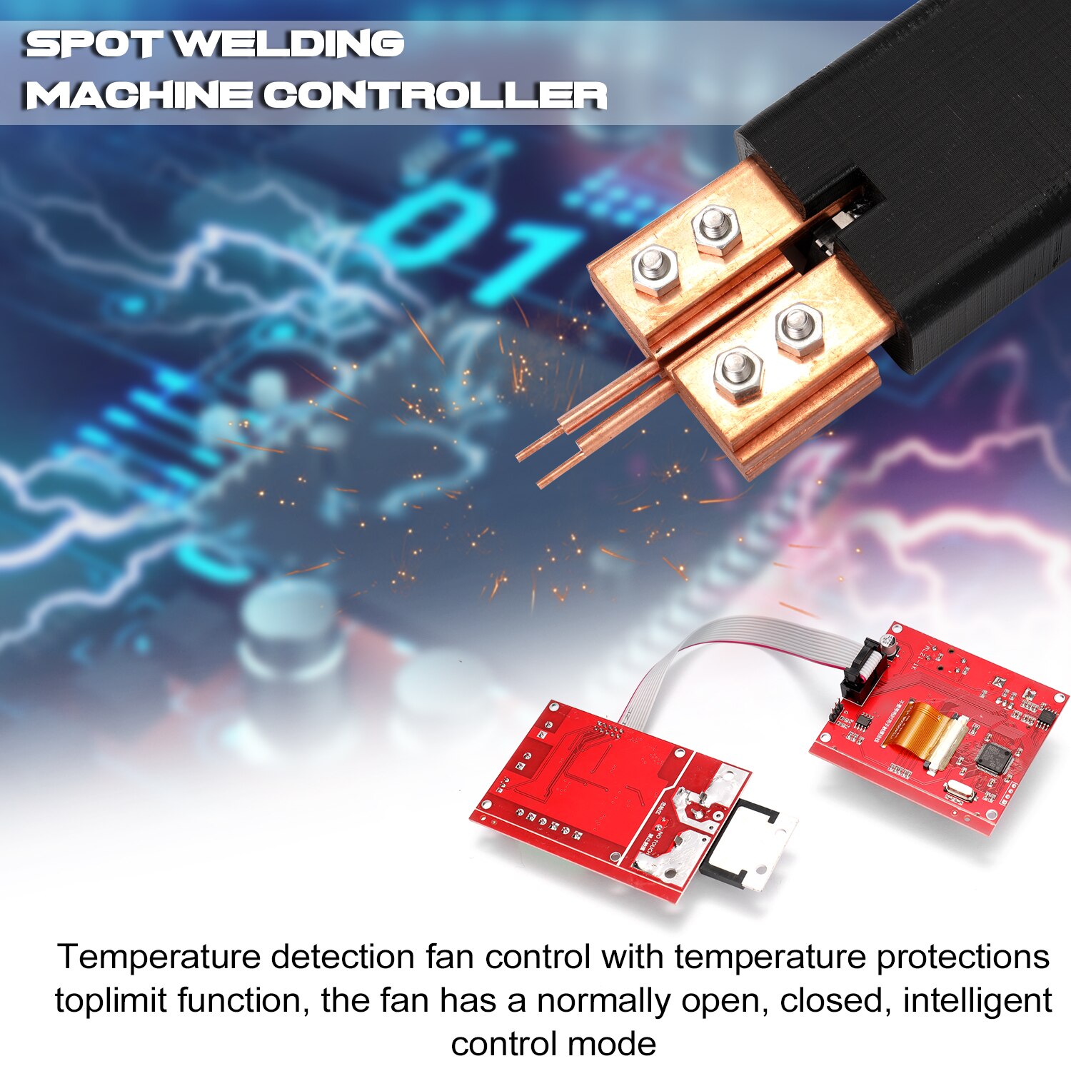 NY-D08 Spot Welding Machine Controller Pneumatic Color LCD Display Multi-point Personalization with Temperature Sensor