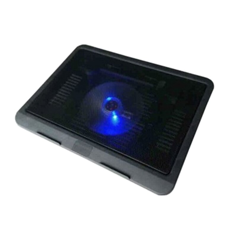 Laptop Cooling Pad Portable 2 USB Powered, Laptop Notebook Cooler Stand Chill Mat with 1 Blue LED Fans, Fits 12-14” F3MA