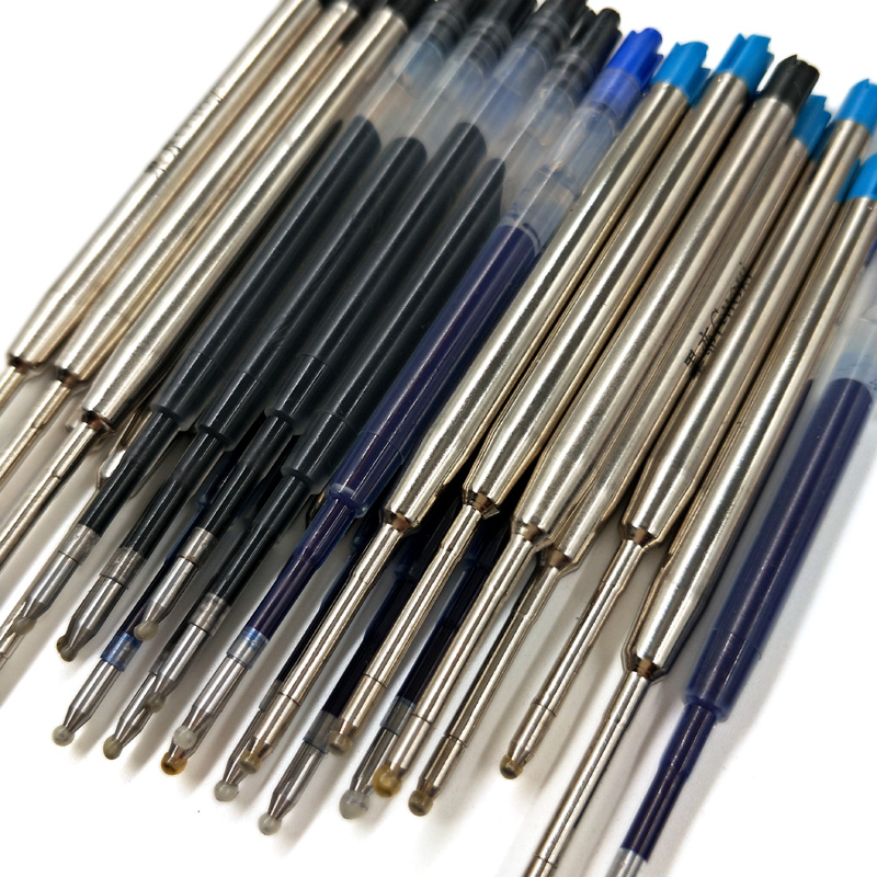 6 stk / lot rulle kuglepen genopfyldning medium nib blå sort farve blæk kuglepenne genopfyldning til skolekontor skrivning