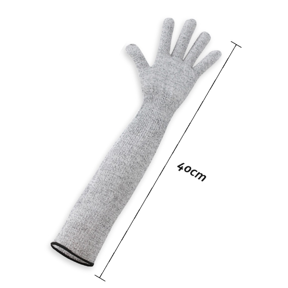 1 paar niveau 5 anti-lek snijbestendige anti-snijhandschoenen armbeschermingshoes HPPE snijbestendig huidvriendelijk: Blauw