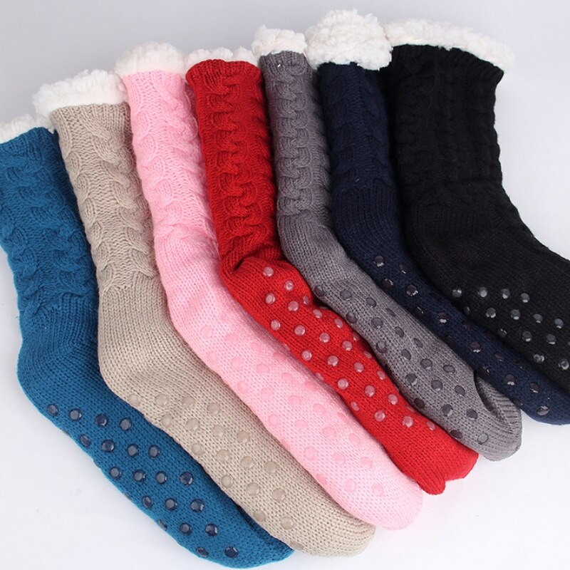 Vrouwen Winter Anti Slip Atletische Pluche Slipper Grip Sokken Yoga Pilates Zachte Warme Gezellige Sokken Thuis Vloer Sokken