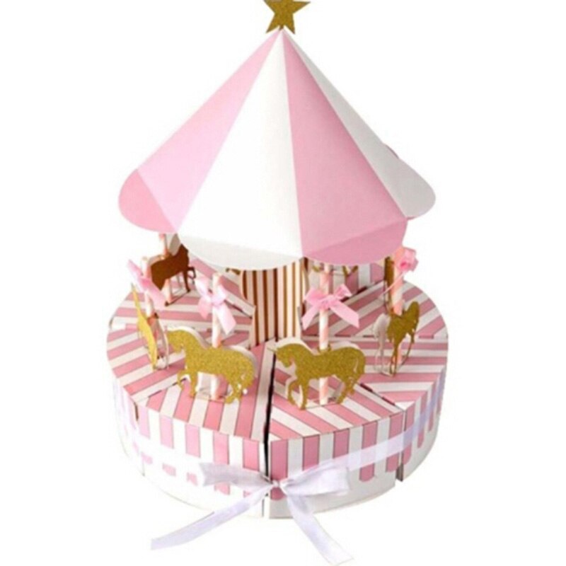 Carrusel de de papel de caja de boda y de bebé ducha caja de dulces decoraciones para de cumpleaños de los niños: 11