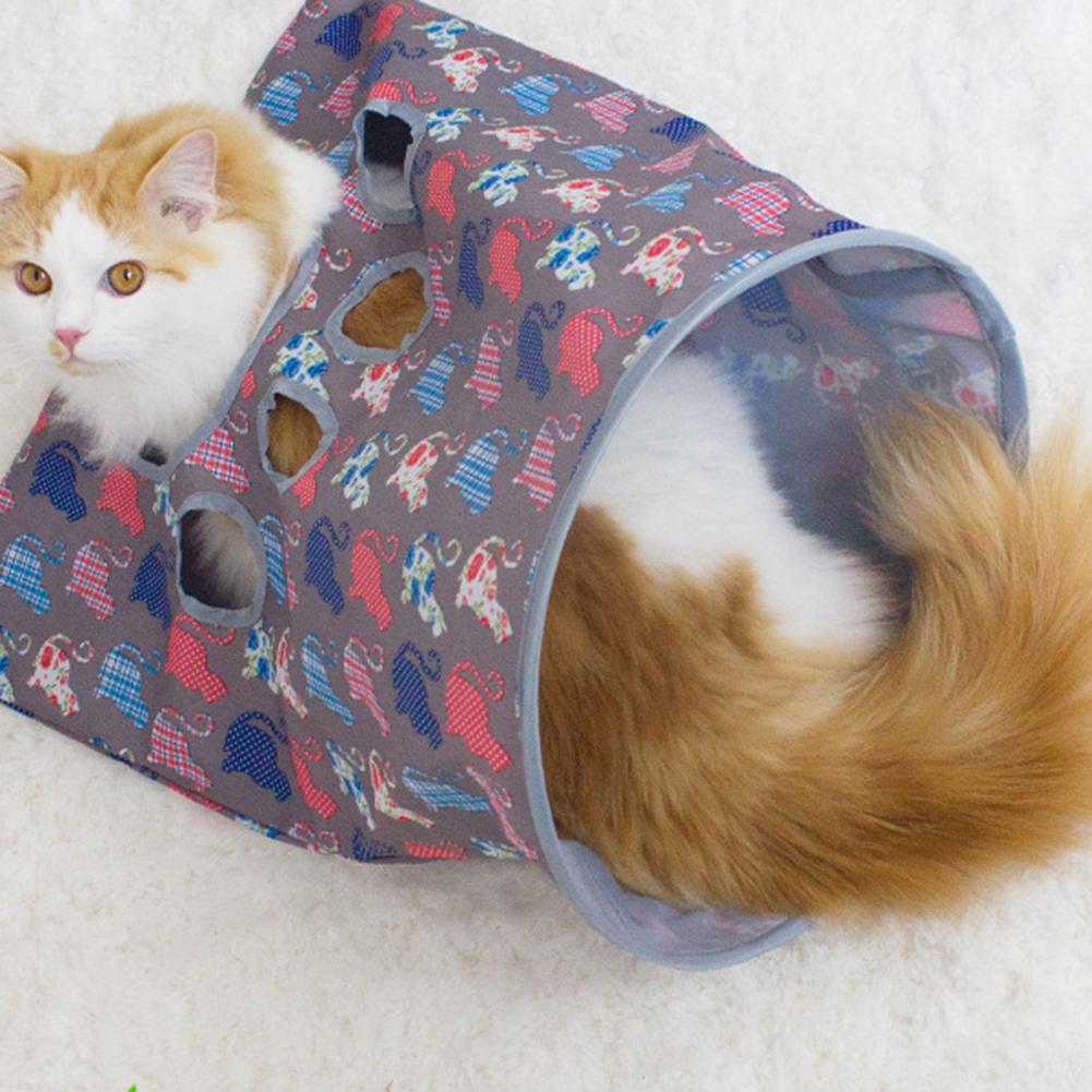 Opvouwbare Kattentunnel – 118 Cm, S-vorm, Met Hangbal, Inklapbaar, Ideaal Voor Katten En Kleine Honden