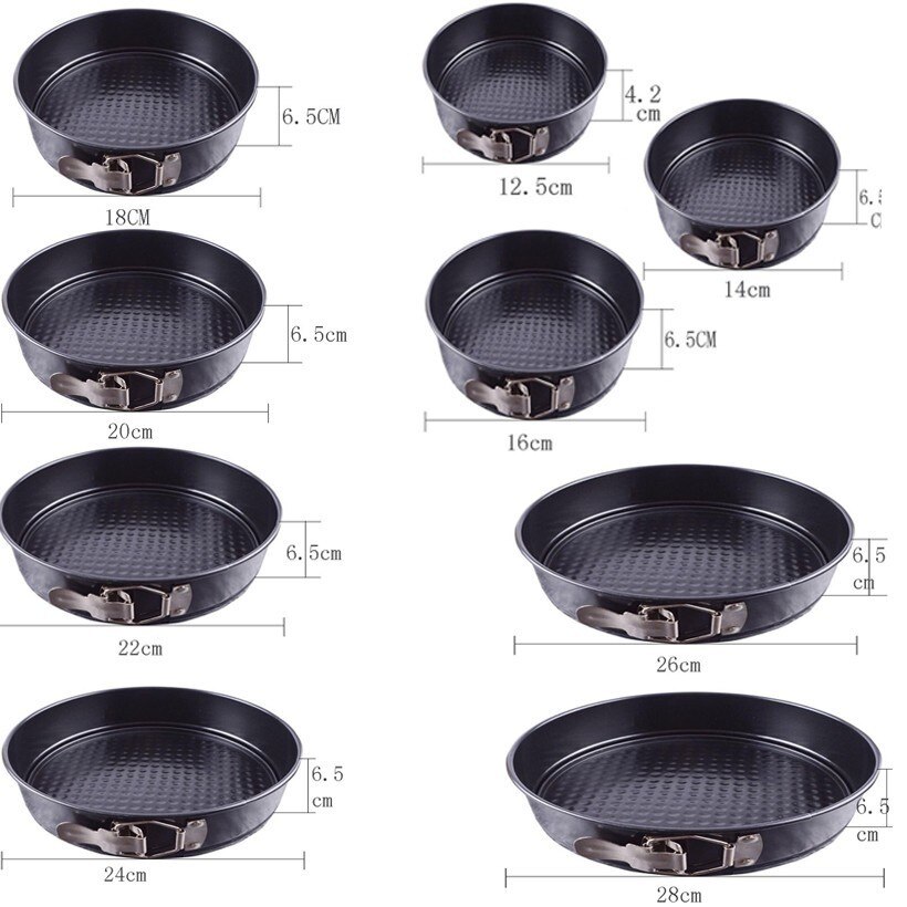 Round Non-stick Carbon Steel Cake Mold Metal Baking Model Pastry Cakes Grilled Tray Detachable Bottom Disc For Kitchen Bake: 9 pcs