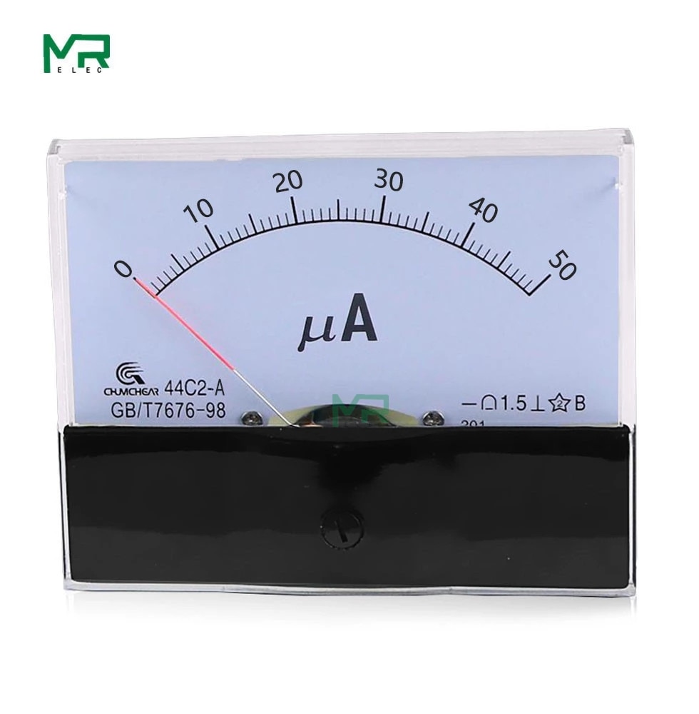 44C2 Dc Ampèremeter Analoge Panel Pointer Ampèremeter 50UA 100UA 200UA 300UA 500UA