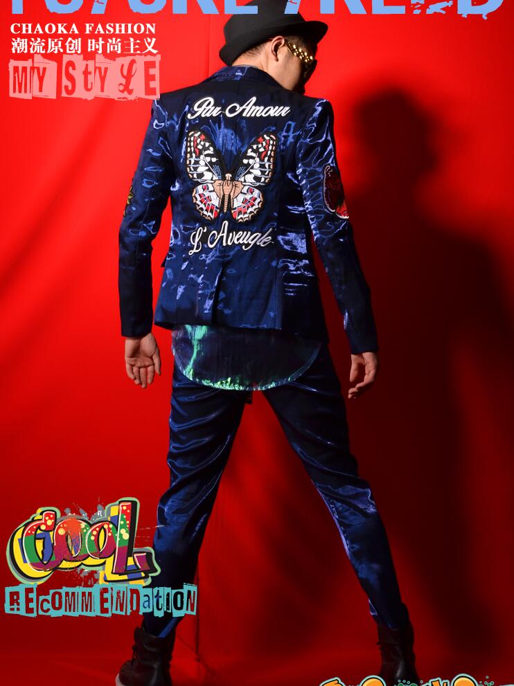 Blazer hombres trajes diseños rosa perla PU chaqueta para Hombre Trajes de escenario para cantantes ropa baile estilo estrella vestido punk rock