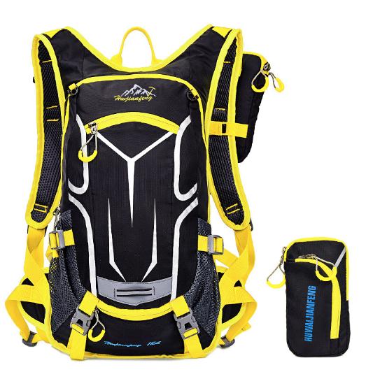 Outdoor mountainbike rugzak toerisme reizen fietsen rugzak waterdichte bergbeklimmerstas met helmnet 18l: Klassiek geel / 20l