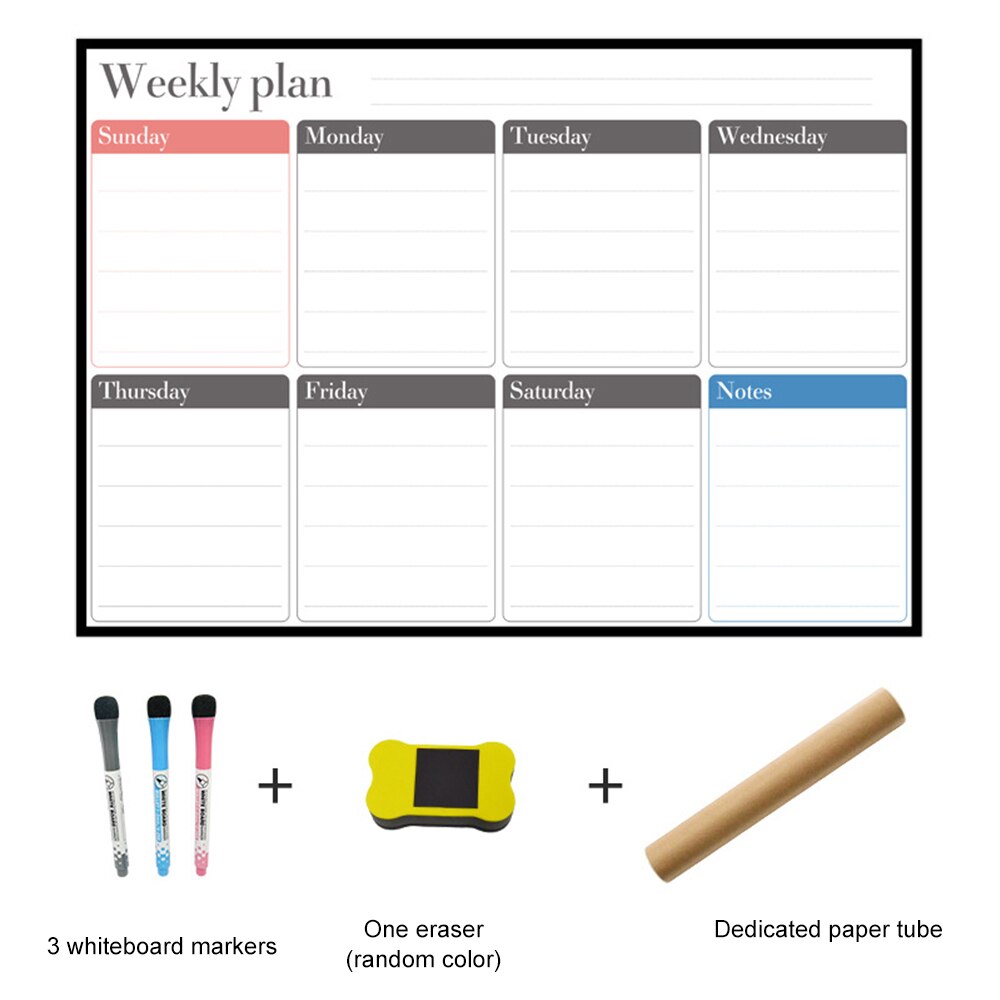 A3 Magnetische Wekelijkse & Maandelijkse Planner Whiteboard Magneet Flexibele Dagelijks Bericht Tekening Koelkast Bulletin White Board: 8