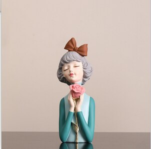 Estatua de chica nórdica para decoración del hogar, escultura de resina moderna para oficina y sala de estar, figuritas decorativas para interiores, accesorios de decoración del hogar: M
