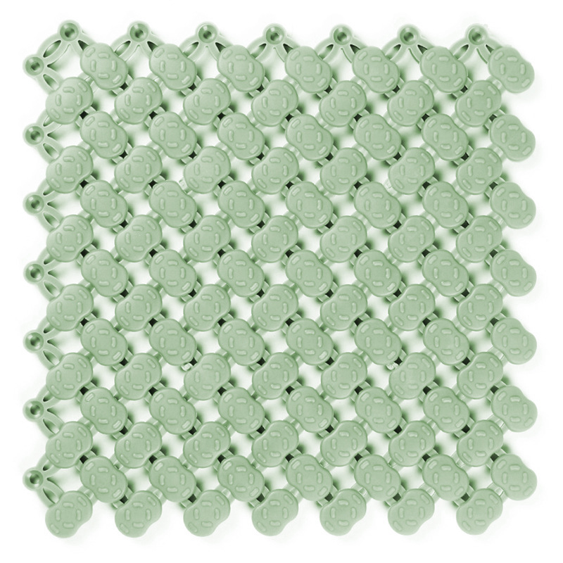 DIY Splice Bath Mat Anti Slip Massage Shower Carpet Grid PVC Plastic Mats For Stitching Puzzle Pad Bathroom Accessories: Green