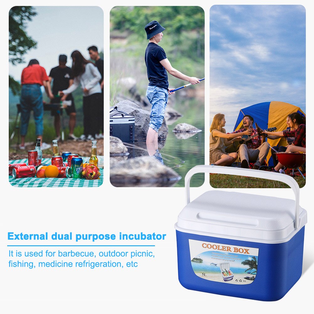 5L Outdoor Camping Cooler Box Portable Food Storage Box Car Cold Fishing Cooler Box for Travel