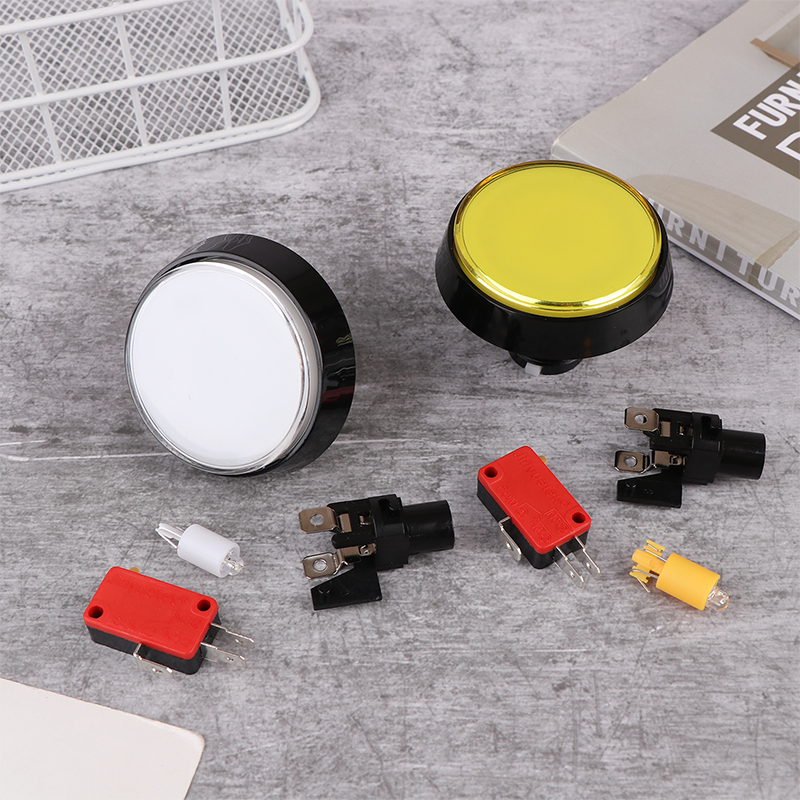 Arkade-Geschmack, 60mm dc 12v große runde LED-tasten , 5- farbiger mikroschalter, automatischer zurücksetzen-knopf für Arkade-automaten