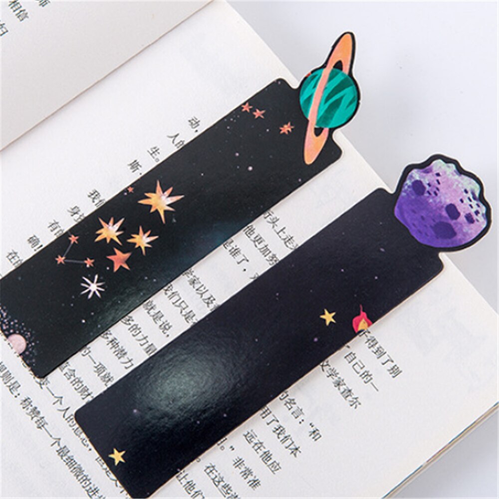 30 stk kawaii planet bogmærke stjernehimmel brevpapir galakse himmel bogmærke papirdelere bogsideholder skoleartikler