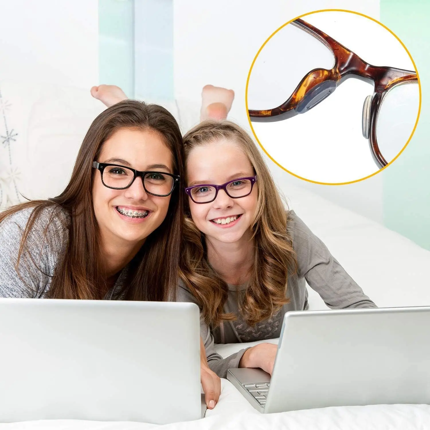 10/60pcs Glasses Nose Pads Adhesive Silicone Nose Pads Non-slip Transparent Nosepads for Glasses Eyeglasses Eyewear Accessories