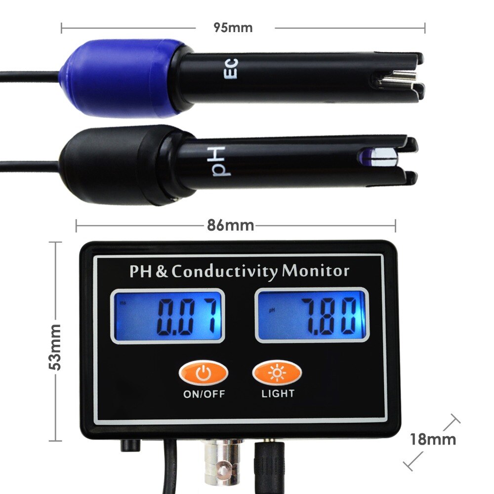 Medidor de PH/conductividad de la EC en línea, ATC, Monitor de del agua, monitoreo continuo en tiempo Real, montable en la pared y recargable