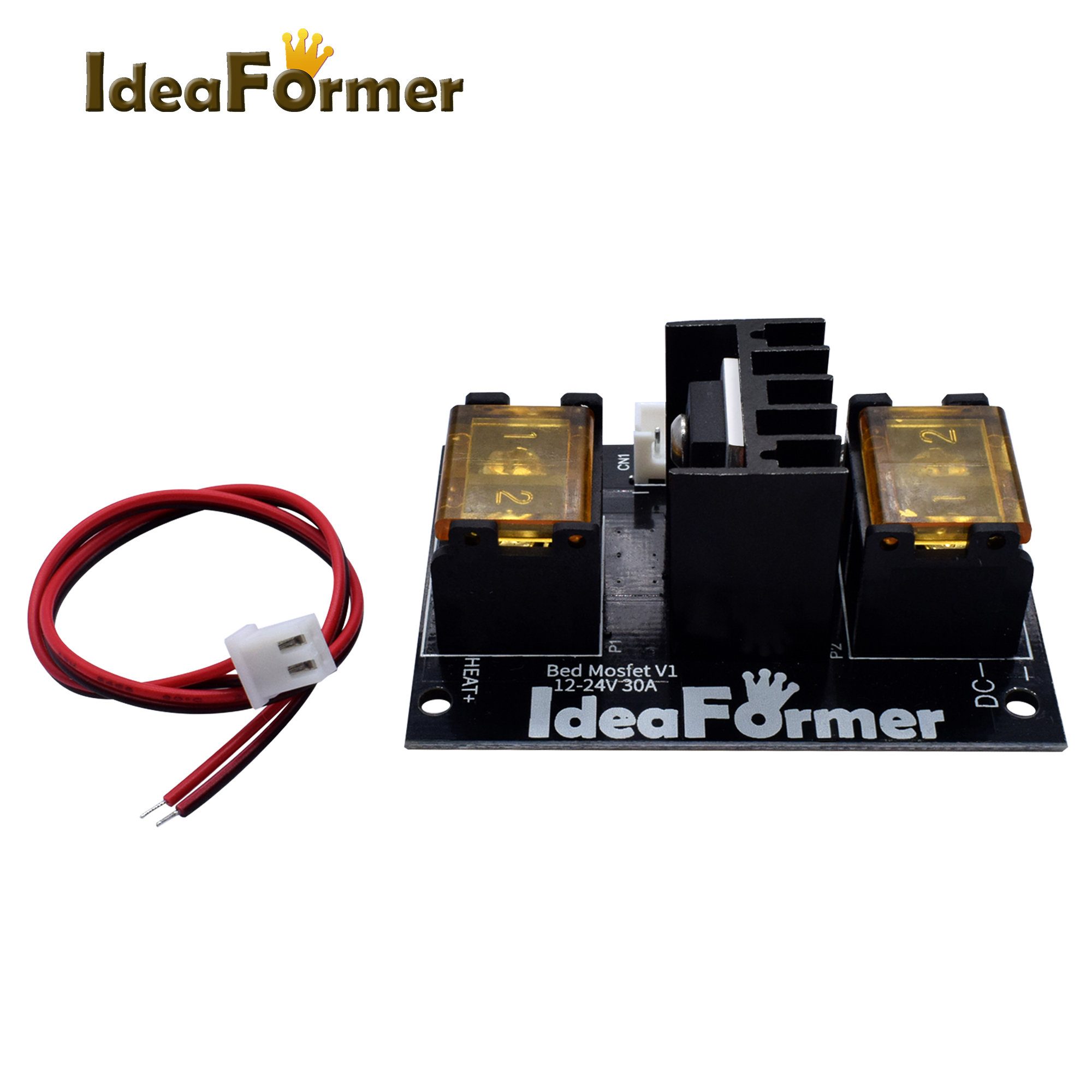 Módulo de expansión MOSFET 30A Inc. 2 pines de plomo con Cable de cama calefactable módulo de potencia/Hotbed Anet A8 A6 A2 rampas 1,4 piezas de impresora 3D