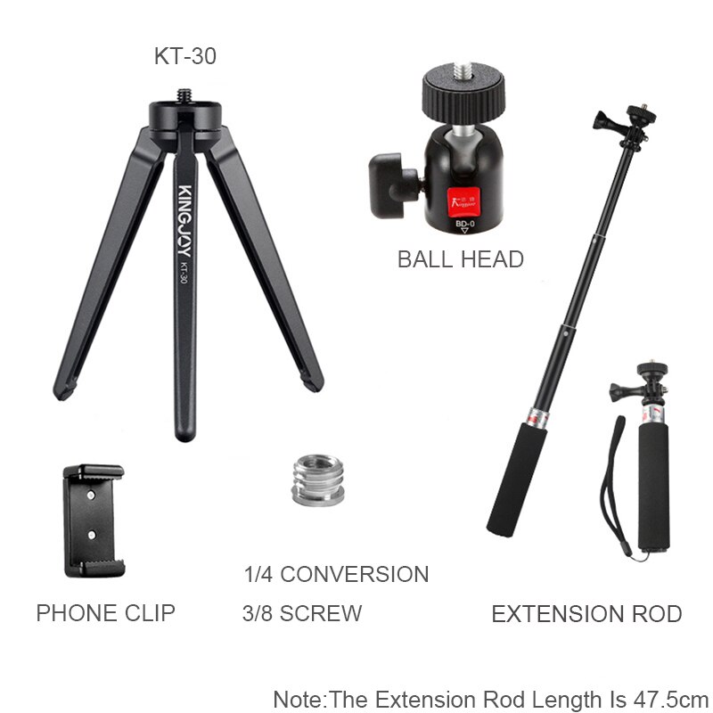 Mini Statief Voor Telefoon Camera Aluminium Stand Voor Telefoon Statief Voor Mobiele Stabilizer Houder Flexibele Profesional Tripode Stand: KT-30 Package 2