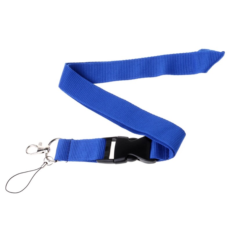 Een Kleur Zwart Blank Plain Sleutel Lanyard Badge Id Houders Telefoon Hals Bandjes: Blue